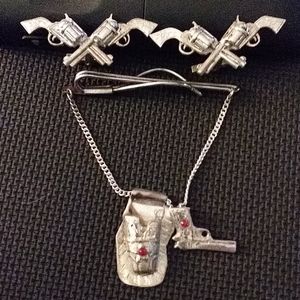 Vintage cuff links and tie tack